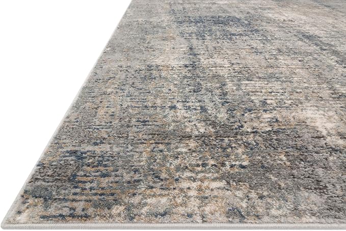 Loloi Teagan Collection TEA-05 Denim/Slate 2'-8" x 13' Runner Rug, Large, Soft Neutral Rug, High-Traffic for Living Room, Bedroom, Home Office, Dining Area