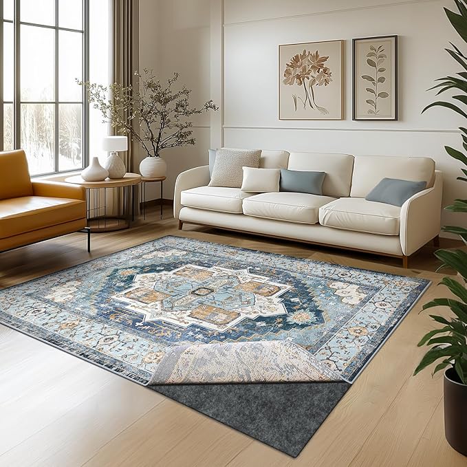 Waterproof Rug Pad, 2x20 ft Area Rug Non-Slip Carpet Pad, Non-Slip Rug Pads for All Floors and Finishes, Felt Pad for Hardwood Floors, Keeps Carpets in Place Soft and Safe
