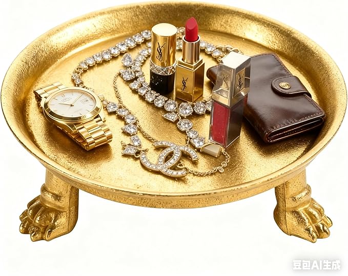 khtumeware 4.5 Inch 100% Solid Brass Clawfoot Candle Dish - Antique Pedestal Dish - Candle Holder - Jewelry Holder - Perfect for Wax Candles, Rings, and Trinkets
