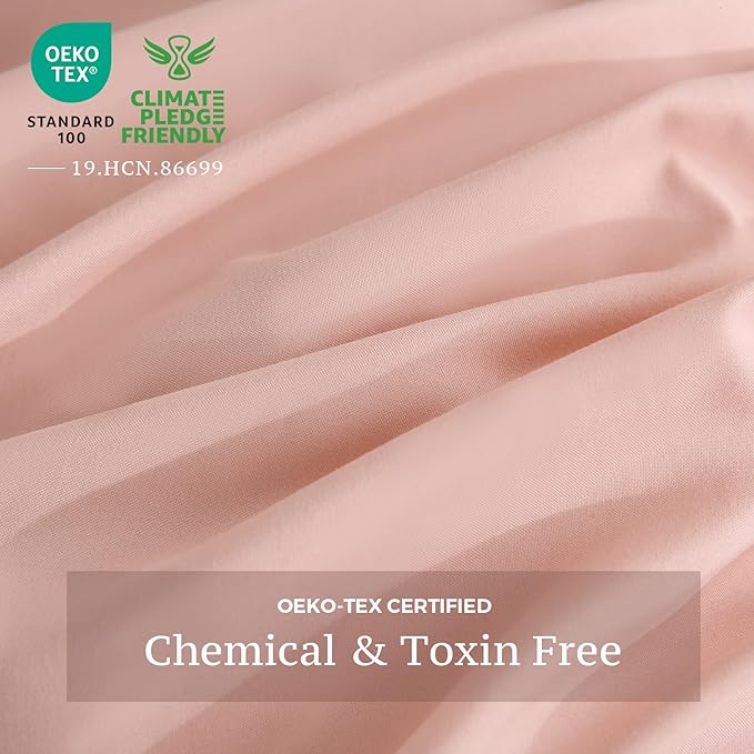 JSD Dusty Pink Duvet Cover Set Twin Size, 2 Piece Microfiber Kids Duvet Cover with Pillow Sham, Zipper Closure, Comforter Not Included