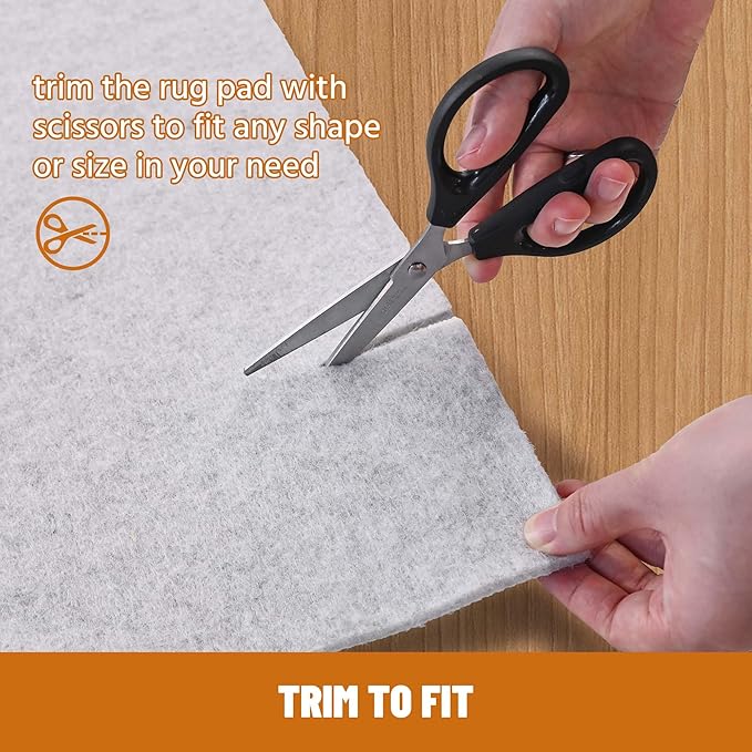 5' x 8' Non Slip Rug Pad Waterproof, 1/4" Thick 100% Felt +Rubber Rug Pad, Under Area Rug Pad Protective Cushioning Rug Pads Carpet Gripper Keep Rugs in Place, Safe for All Floors