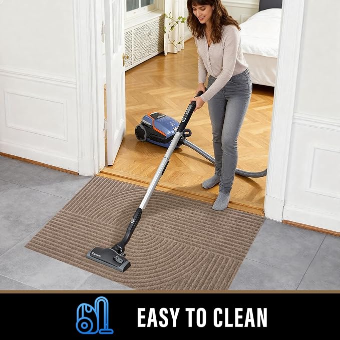 PLEASOR Front Door Mat Outside Entrance, Dirt Resistant and Absorbent Welcome Door Mat Outdoor Indoor,Sturdy Non-Slip Backing Entry Mat, Low Profile Doormat for Entryway, 47x32, Beige