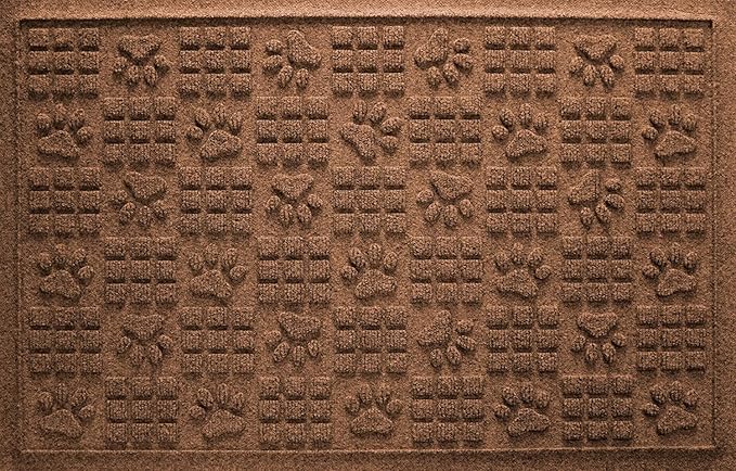 WaterHog Durable Indoor Outdoor Mat – Slip-Resistant Water Trapping Door Mat for Entryway, Porch, Garage, Mudrooms, Patios, Decorative Floor Covering, Made in USA, Dog Paw Design, Dark Brown, 2' x 3'