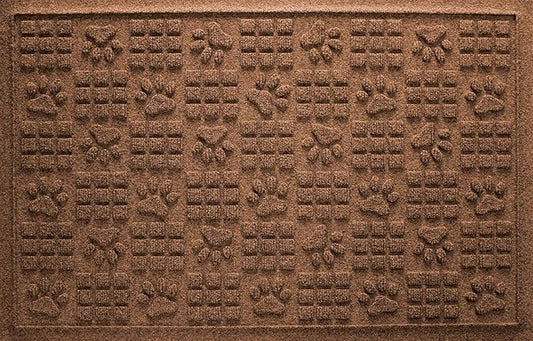 WaterHog Durable Indoor Outdoor Mat – Slip-Resistant Water Trapping Door Mat for Entryway, Porch, Garage, Mudrooms, Patios, Decorative Floor Covering, Made in USA, Dog Paw Design, Dark Brown, 2' x 3'