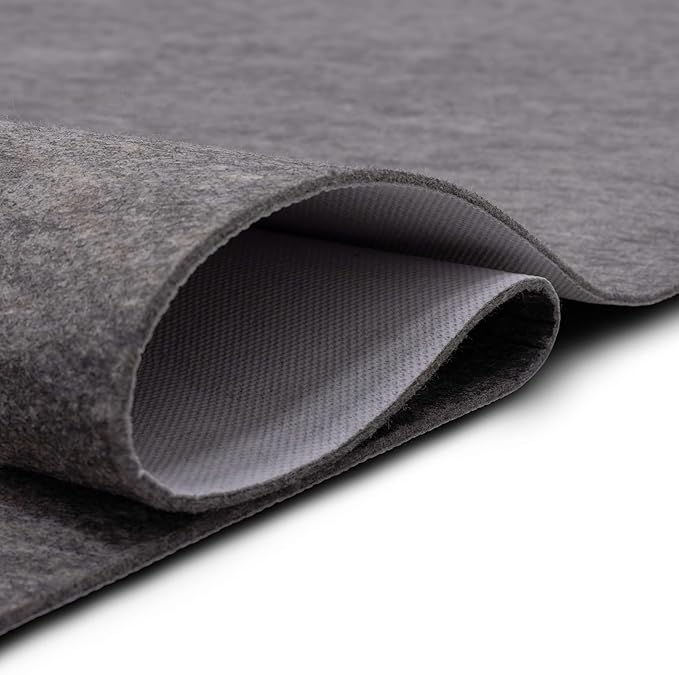 Mohawk Home 6' x 9' Premium Luxury Non Slip Rug Pad 1/4 Thick Dual Surface Felt + Rubber Gripper - Safe for All Floors, Synthetic Fiber, Grey