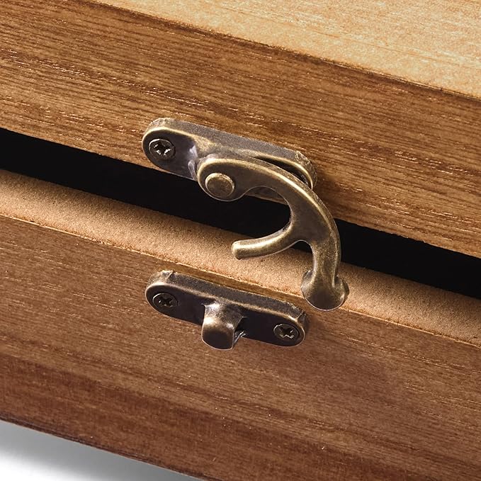 Let's Make Memories Personalized Wooden Keepsake Box With Hinged Lid - Wood Memento Box - Decorative Storage - Home Decor - For Couples, Wedding, Newlyweds - Upload Your Photo - Our Love Story