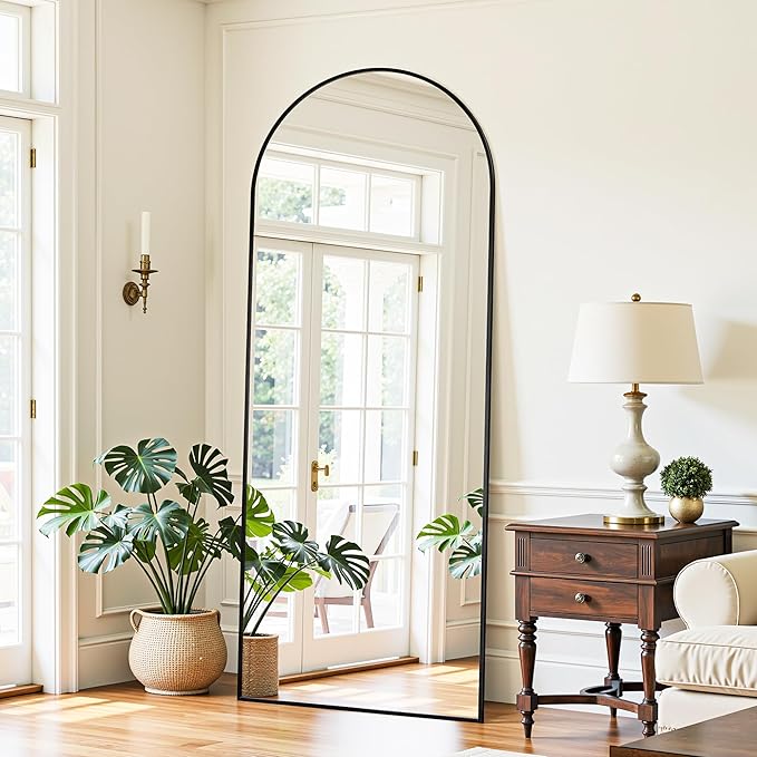 Floor Mirror, 58"×21" Full Length Mirror with Stand for Bedroom Living Room, Black