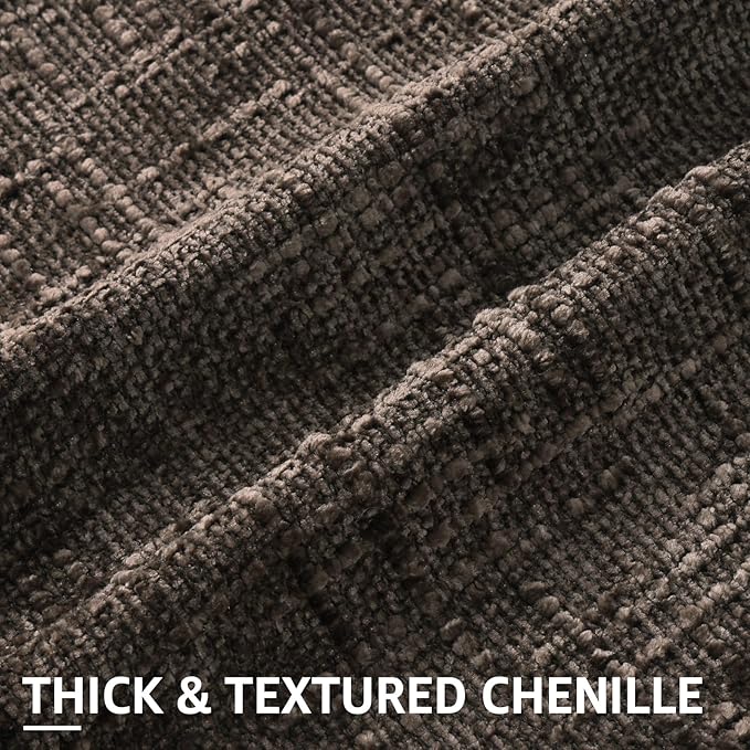 decorUhome Spring Dark Brown Chenille Throw Pillow Covers 18x18 Set of 2 Textured Slubby Couch Pillow Covers Farmhouse Accent Modern Neutral Decorative Pillow Cases for Bed Sofa Living Room
