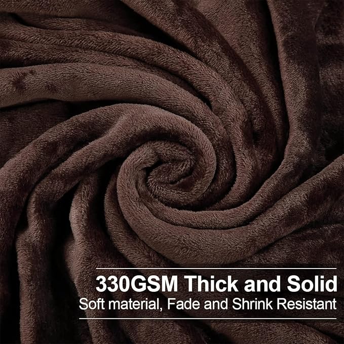 EASELAND Soft Blanket Warm Fuzzy Microplush Lightweight Thermal Fleece Blankets for Couch Bed Sofa,California King 102X108Inch,Chocolate