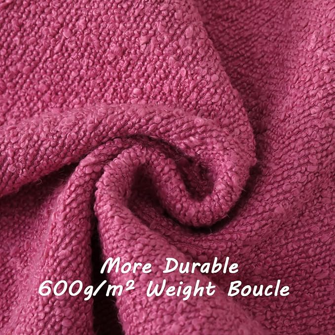 FUTEI Valentine's Day Pack of 2 Hot Pink Decorative Throw Pillow Covers 16x16 Inch Soft Cozy Solid Boucle Textured Cushion Case,Modern Home Decor for Couch Bed Living Room