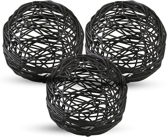 CLEENTABLE Decorative Metal Ball Set of 3 - Handcrafted Home Decor Metal Orb, Matte Black Powder Coated, Modern Home Décor Accents for Living Room, Coffee Table, Shelf, Centerpiece, Gift Idea