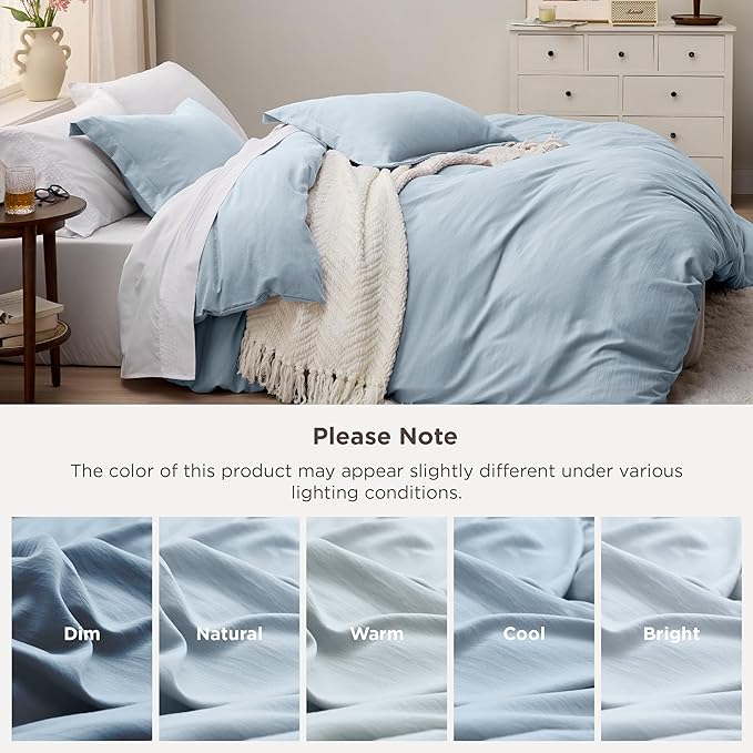 Bedsure Celestial Blue California King Duvet Cover - Prewashed Extra Soft Bedding Set, Includes 1 Cal King Duvet Cover 104x98 Inches with Zipper Closure & 2 Pillow Shams, Comforter Not Included