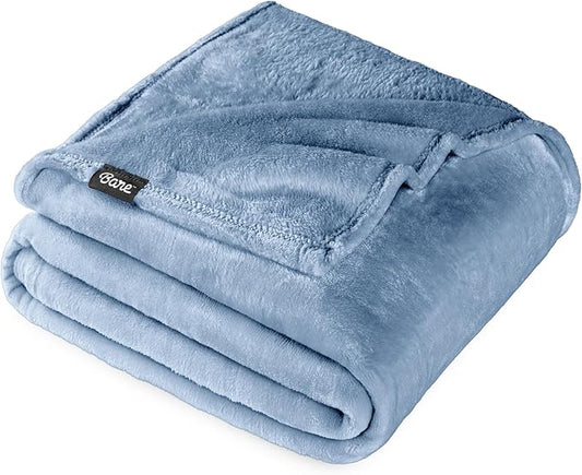 Bare Home Fleece Blanket - Full/Queen - Ultra-Soft Lightweight for Bed, Sofa, and Couch - Luxury Microplush - Cozy Warm Blanket (Full/Queen, Coronet Blue)