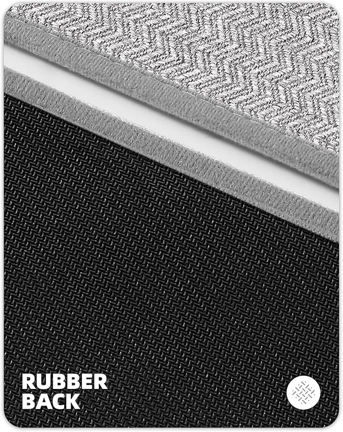 Color&Geometry Kitchen Rugs Kitchen Mats for Floor, 17"X79" Light Grey Kitchen Rugs Non Slip Washable with Rubber Backing, Quick Dry, Low Pile, Easy Clean Kitchen Runner Rug Kitchen Sink Mat