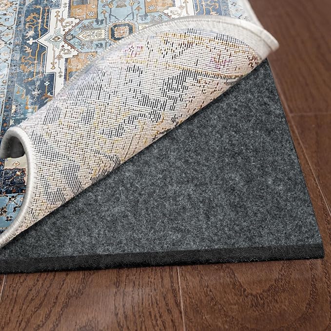 Waterproof Rug Pad, 6x9 ft Area Rug Non-Slip Carpet Pad, 1/4" Thick Non-Slip Rug Pads for All Floors and Finishes, Felt Pad for Hardwood Floors, Keeps Carpets in Place Soft and Safe