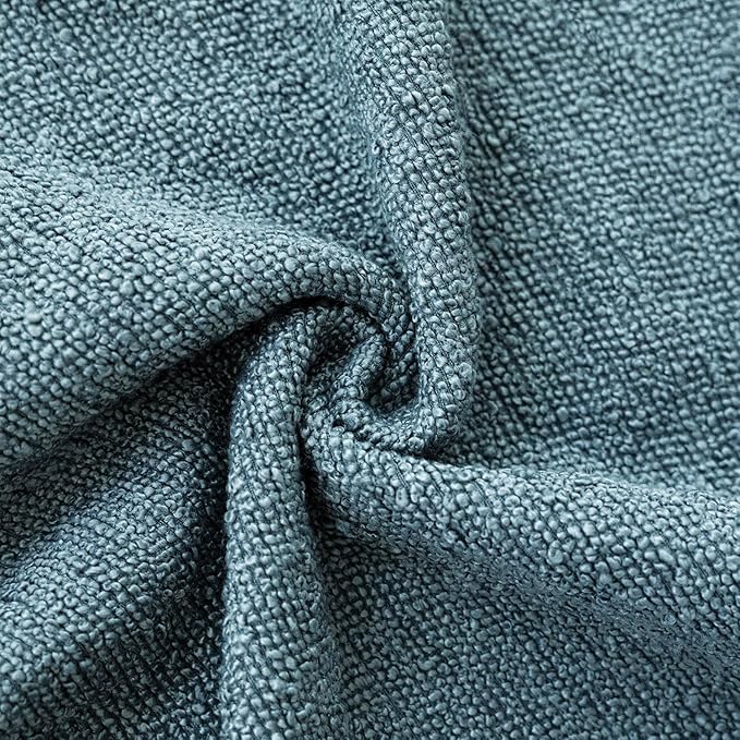 Foindtower Decorative Textured Boucle Throw Pillow Covers Accent Solid Pillow Cases Neutral Soft Cozy Couch Cushion Case for Chair Sofa Bedroom Living Room Home Decor 16x16 Inch,1PC,Misty Blue