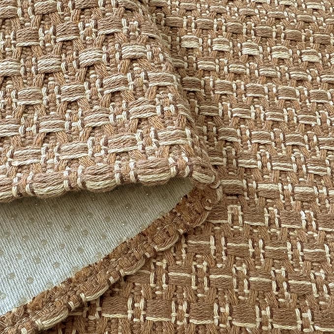 Runner Rug – Boho 2x5 ft Hallway Runner Rug,Braided Design Neutral Entryway Rug with Rubber Backing,Light Brown,Machine Washable,Solid Faux Jute Rug,for Bedroom,Bathroom,Non-Slip