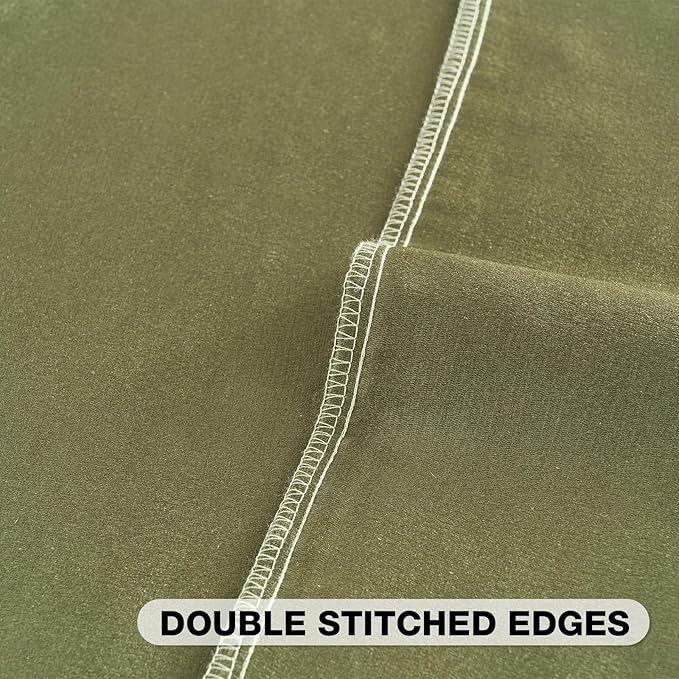 FUTEI Sage Green Chenille Decorative Throw Pillow Covers 12x20 Inch Set of 2,Soft Crushed Striped Texture Lumbar Pillow Cases,Modern Home Decor for Couch Bed Living Room