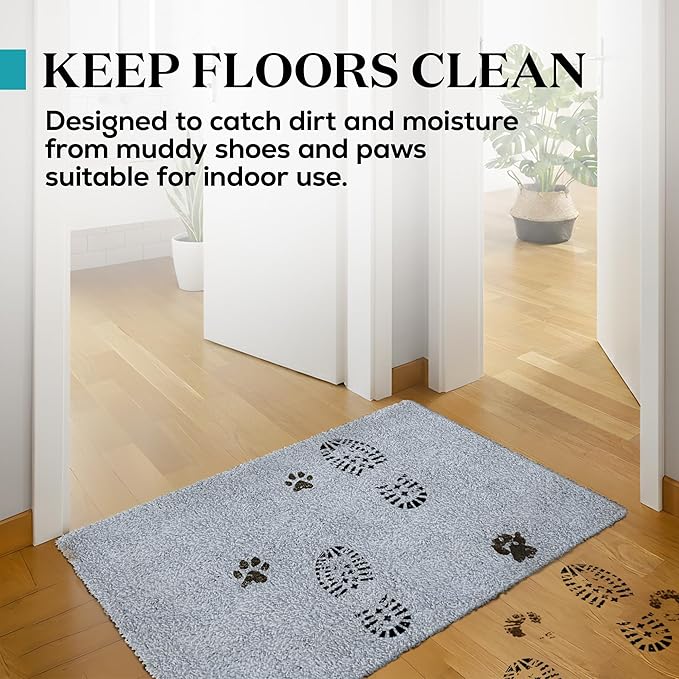 RugMast Premium Microfiber Indoor Door Mat – 36"x60" Washable Entry Mat, Non-Slip, Waterproof Backing, Super Absorbent, Low Profile Entryway Doormat for Indoor Entrance