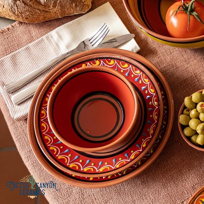 Cactus Canyon Ceramics Spanish Terracotta 5-Piece Breakfast Bowl Set (European Size) Multicolor
