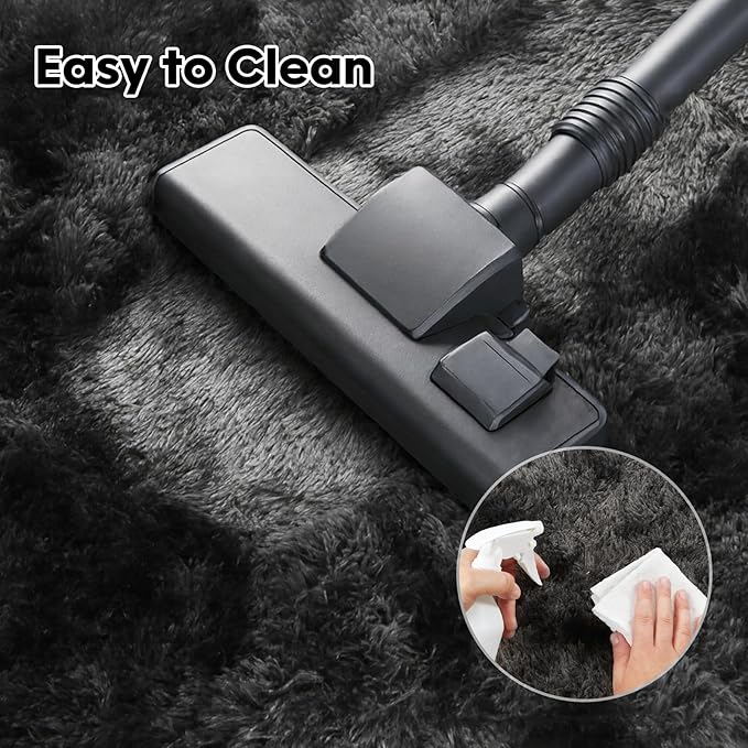 Mtandyx 8x10 Area Rugs Living Room,Large Plush Fluffy Bedroom Carpet, Non-Slip Upgraded Indoor Thick Soft Rug,Also Suitable for Home Decor Aesthetics,Kids Room and Dorm,Dark Grey.