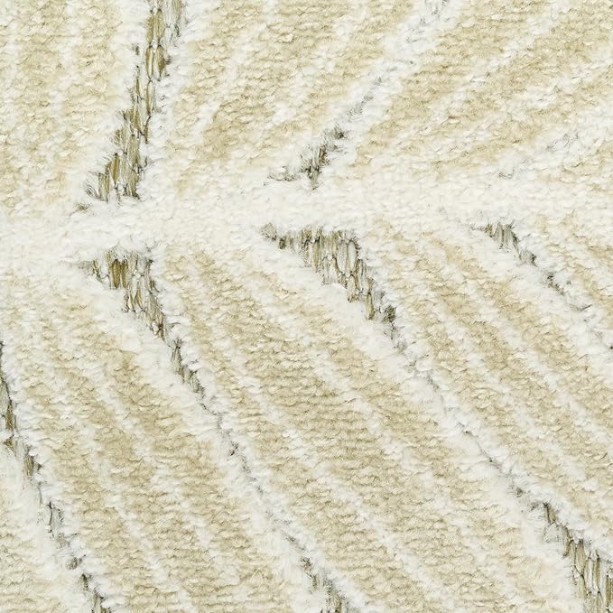 Nourison Home Aloha Ivory Sage 5'3" x 7'5" Area Rug - Easy Clean, Non Shedding, Bed Room, Living Room, Dining Room, Kitchen (5' x 8')