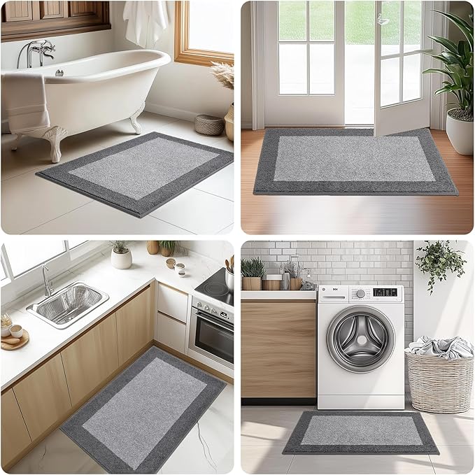 Machine Washable Kitchen Rug 32" x 72", Non Slip Indoor Door Rug, Absorbent Entrance Runner Rug for Bedroom, Hallway, Bathroom, Floor (Roll Packing)