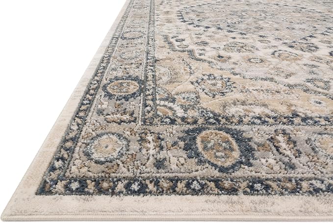 Loloi Teagan Collection TEA-01 Natural/Lt. Grey 2'-8" x 7'-6" Runner Rug, Large, Soft Neutral Rug, High-Traffic for Living Room, Bedroom, Home Office, Dining Area