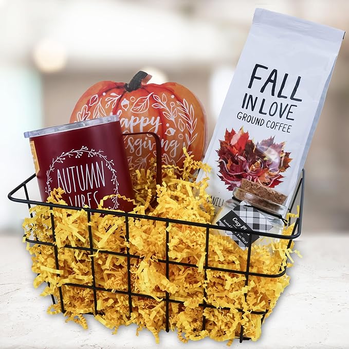 MagicWater Crinkle Cut Paper for Gift Baskets - 2LB - Yellow - Perfect for Shredded Paper Filler, Basket Filler, Gift Boxes, Bridesmaid Gifts, Christmas Stuffers & More – Ideal for All Occasions