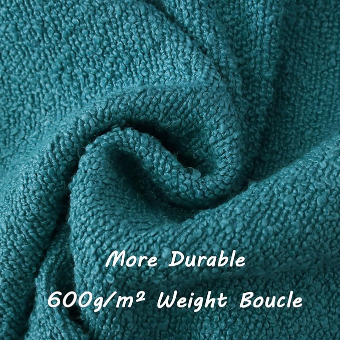 FUTEI Pack of 2 Teal Blue Decorative Throw Pillow Covers 26x26 Inch Soft Cozy Solid Boucle Textured Euro Pillow Shams,Modern Home Decor for Couch Bed Living Room