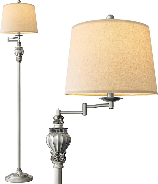 G-SAFAVA 61" Vintage Floor Lamp with 350° Adjustable Swing Arm, Tall lamp Standing Lamp for Living Room Bedside Bedroom Nightstand Retro Farmhouse Mid Century Lamp Light Home Décor Office Gifts