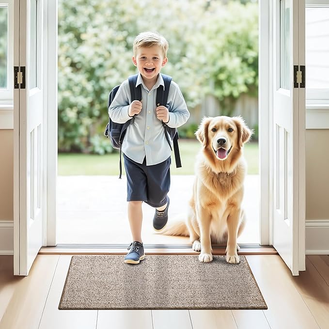 GRANNY SAYS Front Door Mat Outside Entrance, Door Mats for Entryway, Welcome Matt Non-Slip, Entryway Front Porch Mat Low Profile Resist Dirt Easy to Clean, 36"x24", Khaki Beige
