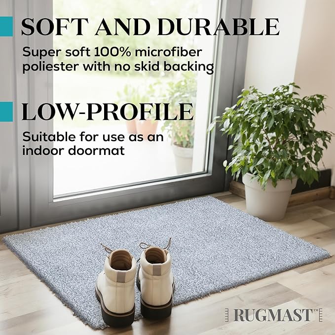 RugMast Premium Microfiber Indoor Door Mat – 36"x60" Washable Entry Mat, Non-Slip, Waterproof Backing, Super Absorbent, Low Profile Entryway Doormat for Indoor Entrance