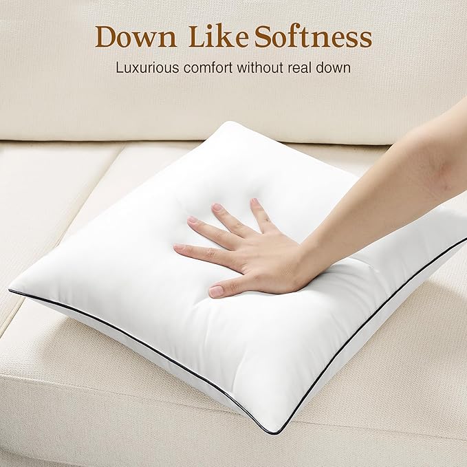 puredown® 26x26 Pillow Inserts Set of 2, Full Fluffy Down Alternative Euro Pillow Inserts, Soft Plush Decorative Throw Pillows for Couch, Sofa, Bed and Home Decor