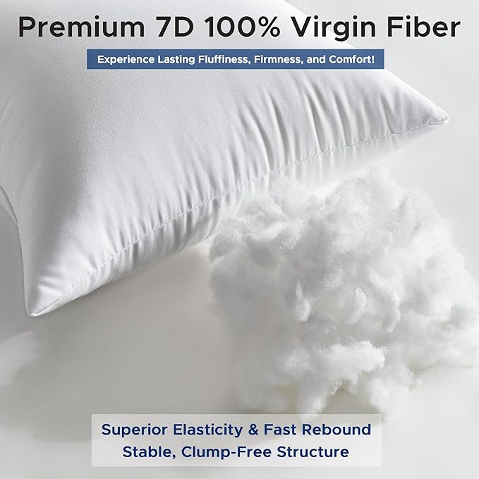 QSWRD 20 x 20 Throw Pillow Inserts Pack of 2 Large White Decorative Square Pillows for Couch Bed Sofa Cushion Sham Stuffer Indoor