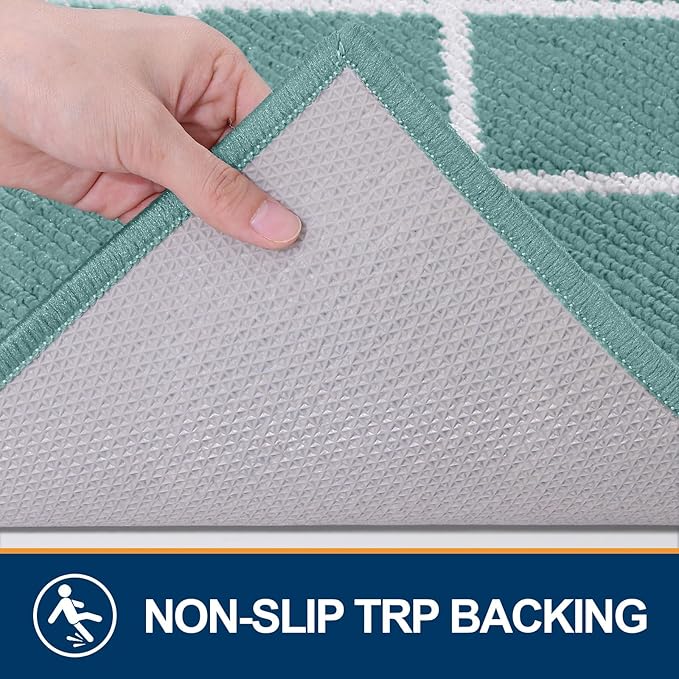 Finchitty Indoor Door Mat, Dirt Resistant and Absorbent, Low-Profile, Non-Slip, Washable Inside Floor Mats for Front Door, Back, and Entrance, 32" x 20", Sage Green