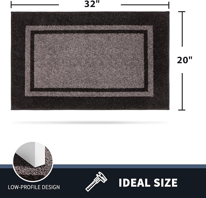 PURRUGS Dirt Trapping Door Mat 20" x 32", Non-Slip Machine Washable Entryway Rug, Entrance Mat, Indoor Front Door Mat, Super Absorbent Entry Rug for Muddy Shoes & Paws, Grayish Brown & Coffee
