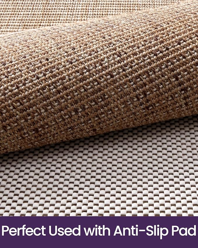 DEXI Dirt Trapper Door Mat, 24x39 Washable Doormat, Dirt Resistant and Absorbent, Easy Clean Low-Profile Floor Rugs for Entryway, Front Door, and Inside Entrance, Beige