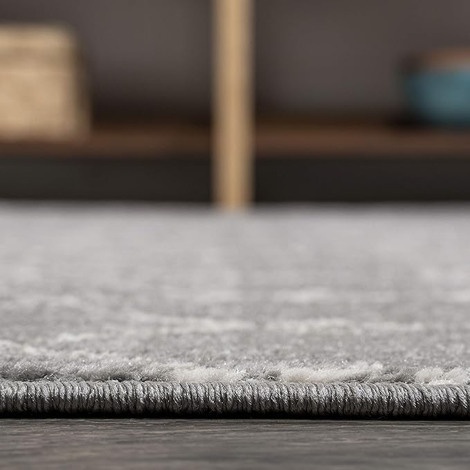 JONATHAN Y Boho Vintage Diamond Gray/Ivory Round Area Rug 9 ft, Moroccan Hype for Living Room, Bedroom, Kitchen, Office, Easy-Cleaning, High Traffic, Pet-Friendly, Non-Shedding (MOH101C-9R)