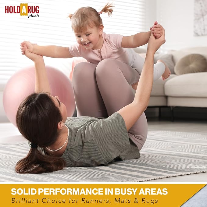 Hold-a-Rug Plush 2' x 11' Nonskid, Nonslip Rug Pad, Reversible Gripper, ¼ Thick, Safe for All Floors and Carpet, Keep Area Rugs Secure