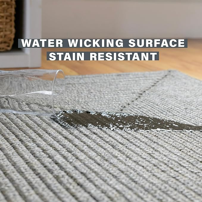 Smoke Grey Small Braided Rug 20"x30" - Rectangle, Indoor Outdoor Washable - Country Decor for Bathrooms and Entryways - Beautiful, Durable, Waterproof, Pet Friendly and Soft
