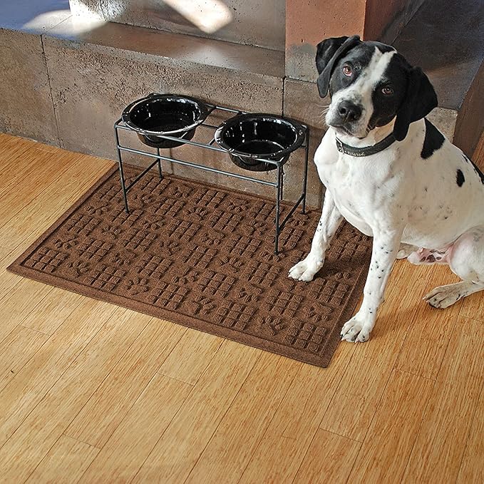 WaterHog Durable Indoor Outdoor Mat – Slip-Resistant Water Trapping Door Mat for Entryway, Porch, Garage, Mudrooms, Patios, Decorative Floor Covering, Made in USA, Dog Paw Design, Dark Brown, 2' x 3'