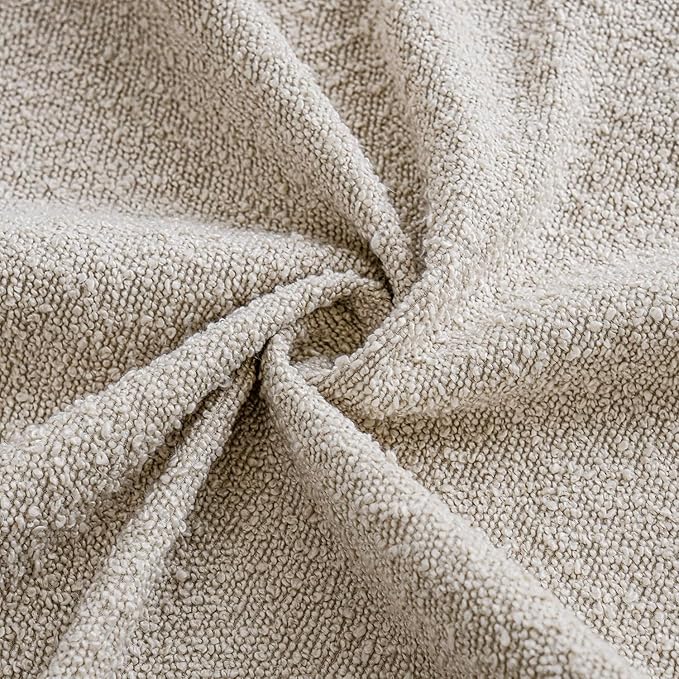 Foindtower Textured Boucle Throw Pillow Covers Accent Solid Pillow Cases Cozy Soft Decorative Couch Cushion Case for Chair Sofa Bedroom Living Room Home Decor, 20 x 20 Inch,Light Beige