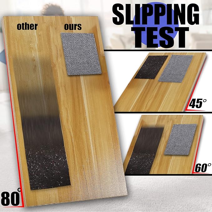 Non Slip Rug Pad Grippers - 2x6 Ft, 1/4" Thick, Felt + Rubber Double Layers Area Carpet Mat Tap, Provides Protection and Cushioning for Hardwood or Tile Floors