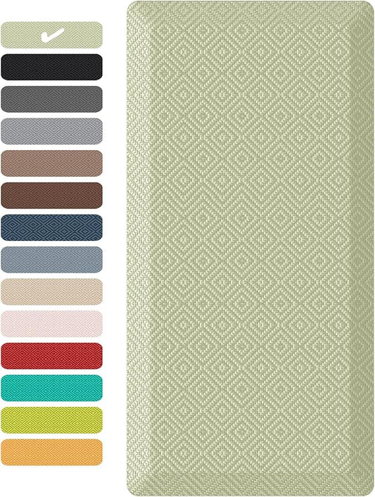 Ophanie Kitchen mats for Floor, 3/4 inch Thick, Kitchen Rugs, 20''x39'' Anti Fatigue Standing Cushioned Mat, Waterproof,Comfort Ergonomic mat for Office, Home, Sink, Sage Green Non-Slip Bottom