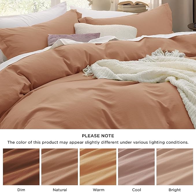 Bedsure Taupe Duvet Cover Full Size - 3 Pieces Prewashed Extra Soft Cotton-Like Bedding Set, Includes 1 Duvet Cover 80x90 Inches with Zipper Closure & 2 Pillow Shams, Comforter Not Included