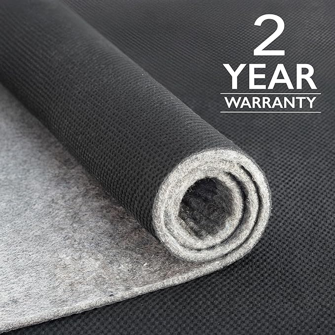 RUGPADUSA - Dual Surface - 2'x12' - 1/8" Thick - Felt + Rubber - Non-Slip Backing Rug Pad - Adds Low-Profile Comfort and Protection