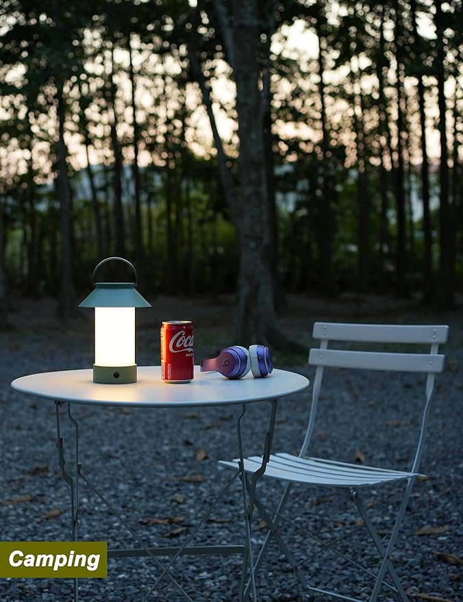 Rechargeable Outdoor Lantern Waterproof, Dimmable Warm White & Flickering Flame Mood Light, Portable Cordless Table Lamp for Patio/Camping/Shower/Emergency Power Outage (Coffee)