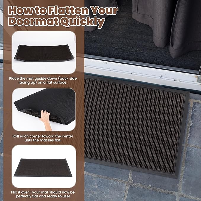 Fylyz Outdoor Indoor Door Mats for Entryway, Heavy Duty and Durable All-Weather Entry Mat, Low Profile, Non-Slip and Easy Clean Outdoor Doormat for Entrance, Patio and Garage (Black and white 36"x24")