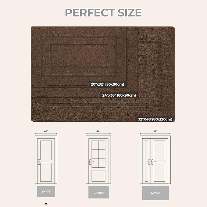 GRANNY SAYS Front Door Mat Outside Entrance, Welcome Matt Indoor Non-Slip, Door Mats for Outdoor, Entryway Front Porch Matt Low Profile Resist Dirt Easy to Clean, 32" x 20", Dark Brown
